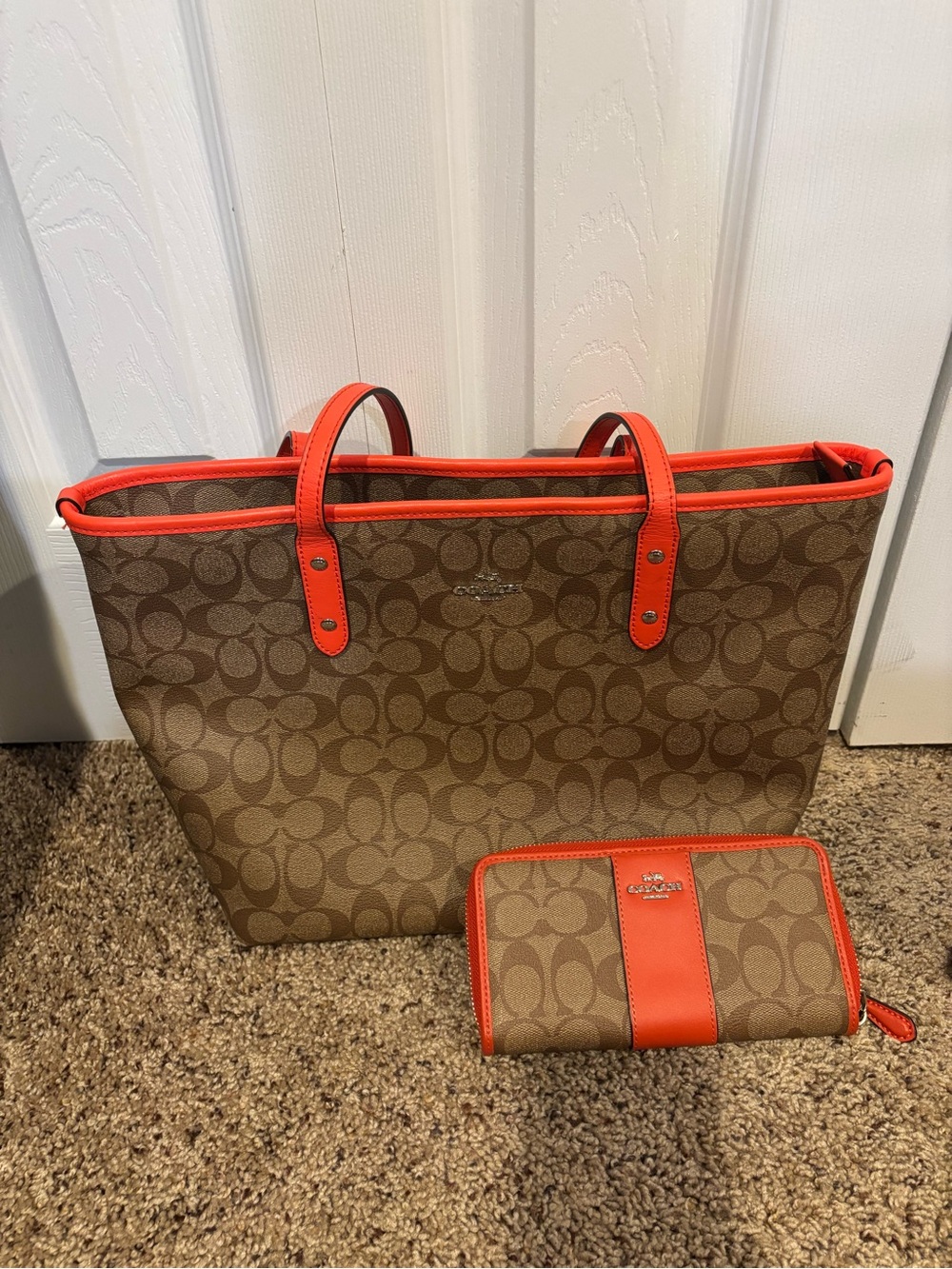 Coach Brown Signature Tote with Wallet - Picture 13 of 13